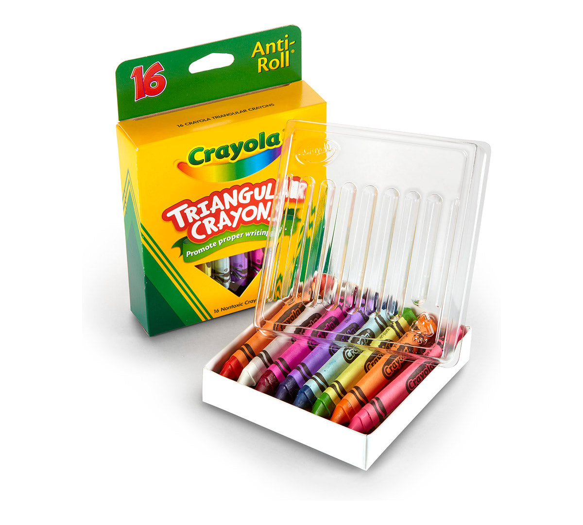 Anti-Roll Triangular Crayons 16 ct. - US 2079