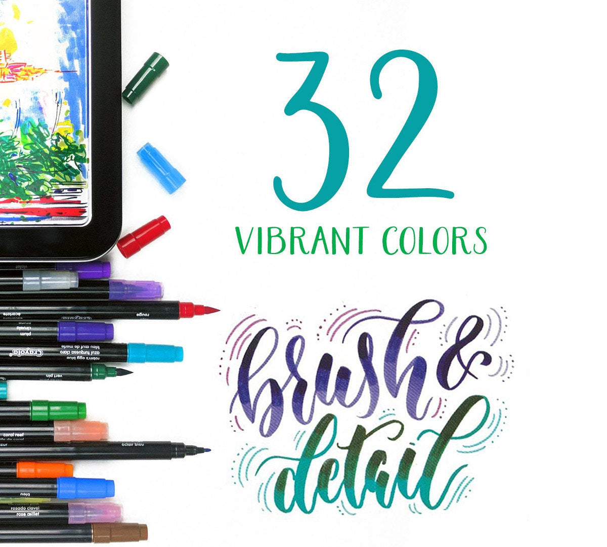 Signature Brush & Detail Dual Ended Markers, 16 Count - US 9842