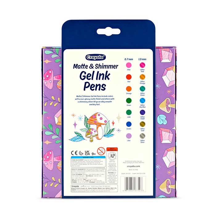 Matte & Shimmer Gel Ink Pens, 14 Pens - US 7719